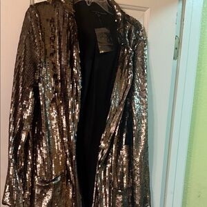 Boston Proper Metallic Sequin Blazer